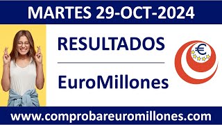 Resultado del sorteo EuroMillones del martes 29 de octubre de 2024 [upl. by Ahsilad]