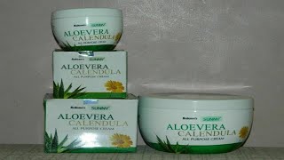 SUNNY HERBALS ALOEVERA CALENDULA CREAM REVIEW [upl. by Ailadgim851]