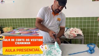 AULA DE CORTE DO VESTIDO CIGANINHAcorteecosturacortesaulapresencial [upl. by Appolonia]