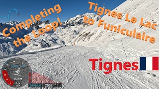 4K Skiing Tignes Tignes Le Lac to Funiculaire PerceNeige Completing Loop France GoPro HERO11 [upl. by Meda]