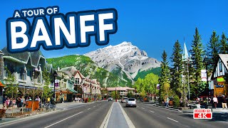 BANFF CANADA  Walking tour of the town of Banff in the Rocky Mountains [upl. by Araik]