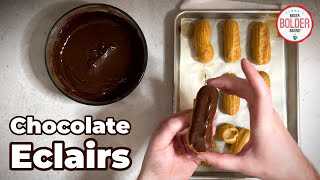 How To Make Eclairs Using Simple Science amp Bakers Ratios [upl. by Bashemeth]