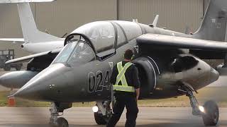 Top Aces Dornier Alpha Jet Startup Taxi and Takeoff At Calgary International Airport [upl. by Yelyac]