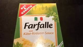 Edeka GUTampGÜNSTIG Farfalle mit KäseKräuterSauce [upl. by Aikar]