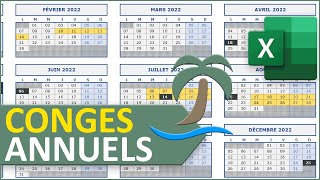 Calendrier Excel des congés annuels des salariés [upl. by Panta948]