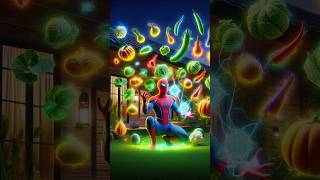 Spiderman Venom aur Captain America me se Kon jitega Vegetable art challenge spiderman shorts [upl. by Anceline]