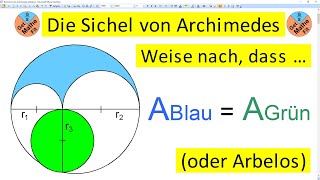 Die Sichel von Archimedes Arbelos  Erklärung  Beweis [upl. by Inot]