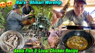 RAI’S SHIKARI WORSHIP  ASALA FISH RECIPE  LOCAL CHICKEN RECIPE NEPALI STYLE LOCAL CHICKEN MUKBANG [upl. by Wendt]