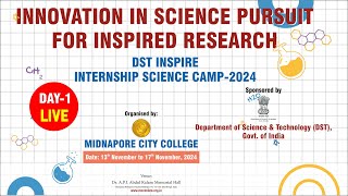 DST INSPIRE INTERNSHIP SCIENCE CAMP2024  LIVE  DAY1 [upl. by Hannej811]