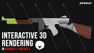Marmoset Toolbag 4 Interactive 3D Rendering Tutorial  Export Interactive Render for ArtStation [upl. by Harned]