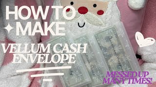 HOW TO MAKE VELLUM CASH ENVELOPES A6 cashenvelopes howtomakeenvelope diy [upl. by Eisele777]