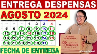 📅 Fechas de Entrega AGOSTO 2024 quotCanasta Alimentariaquot 📢 Alimentacion Bienestar 🍜  URGENTE [upl. by Savior]