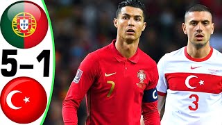 Portugal vs Turkey 51  RONALDO vs DEMIRAL  All Goals and Highlights 2023 [upl. by Irolam]