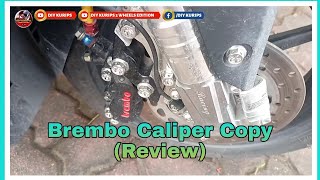 Moto Vlog 115  Brembo Caliper Copy 4 pot and 2 pot  Review [upl. by Nodyarb]