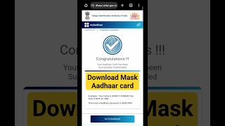 How to download Online Mask Aadhaar card aadhaarcard download online Techkamboj [upl. by Trimble]