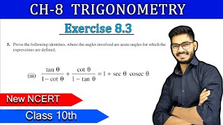 Class 10th Question 4 Part 3 Exercise 83 of Chapter 8 Trigonometry NEW NCERT  By Rajeev Sir CBSE [upl. by Dnar]