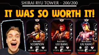 MK Mobile Shirai Ryu Tower Battle 200 Was Worth It My Noob Account Insane Reward [upl. by Eidoj]