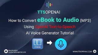 Convert EPUB ODF ODS AZW Ebooks to MP3  Audiobooks  with OpenAI TexttoSpeech [upl. by Adnik]