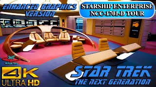 Virtual Tour USS STARSHIP ENTERPRISE NCC1701D  Enhanced Graphics  STAR TREK  4K [upl. by Sorilda]