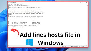 How to Edit Hosts File in Windows 11107  Add Lines in Hosts File [upl. by Kathe450]