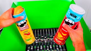 SHREDDING PRINGLES  Satisfying ASMR Shredder Machine Compilation [upl. by Cherice624]