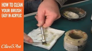 How to clean your paint brushes acrylic painting clive5art [upl. by Caitrin435]