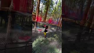 Best Bouncy Trampoline Build in the trees for kids youtubeshorts [upl. by Hurless]