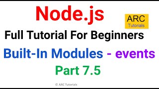 Events Module  Built In Modules  Ep 75  Node JS Tutorial For Beginners [upl. by Gosser]