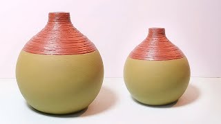 Make your own beautiful gypsum  cement flower vase pot [upl. by Minoru]