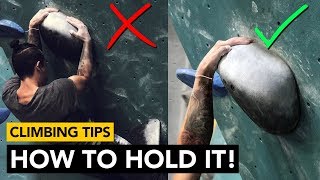 Rock Climbing Tips How to hold and hang on SLOPER HOLDS [upl. by Leia665]