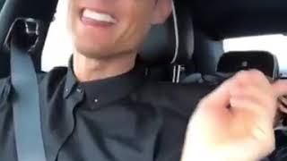 Cristiano Ronaldo singing in car with family [upl. by Bonns]