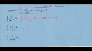 Integrales inmediatas 07 arcotangente [upl. by Nadabas]