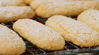 Ladyfingers Recipe Demonstration  Joyofbakingcom [upl. by Yelich]