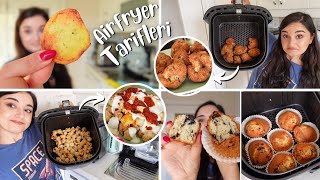 AIRFRYERDA NELER YAPILABİLİR  Basit Airfryer Tarifleri  Milföyden Çıtır Mantı Cips Muffin [upl. by Retnuh]