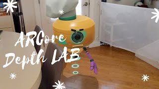 ARCore Depth lab  Augmented reality app  Google Android AR and Unity using depth API [upl. by Norramic905]