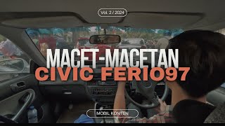 ASMR TRAFFIC JAMS INDONESIA  CIVIC FERIO 1997 INDONESIA  DAILY CAR [upl. by Natiha]