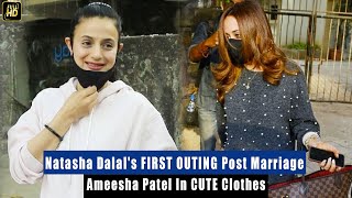 New BRIDE Natasha Dalals FIRST OUTING Post Marriage Ameesha In CUTE Clothes Urvashi Papped [upl. by Surtimed212]