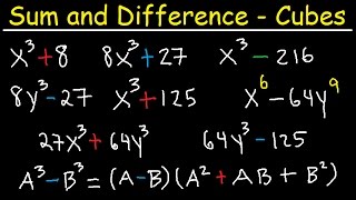 Factoring Sums and Differences of Perfect Cubes [upl. by Tod]