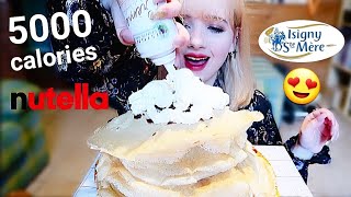 BIG BITES CRAZY STACK OF CRÊPES🥞 CHANDELEUR AKA PANCAKE DAY MUKBANG FRENCH W SUBS [upl. by Glad]