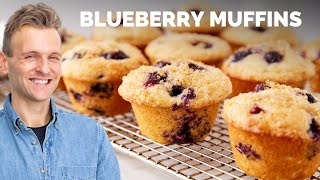 Super Easy Blueberry Muffins Recipe [upl. by Pompei115]