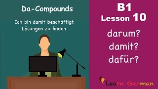 B1 Lesson 10  DaKomposita  DaCompounds  Learn German Intermediate [upl. by Chiaki]