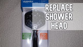 How to replace a shower head DIY video diy showerhead bathroom [upl. by Nylahs]