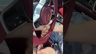 oem steering wheel cover automobile steeringwheelcoverporsche911 porsche porsche718cayman diy [upl. by Kunin]