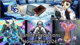 Banlist Predictions  November 2024 [upl. by Atnicaj302]