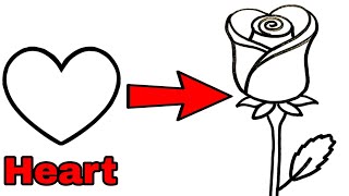 How to draw rose flower with pencil  Rose drawing simple  Drawing Using Objects  YoKidz Drawing [upl. by Llecrad]