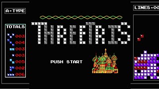 ThreeTris NES • Gameplay  Tetris ROM Hack [upl. by Moscow]