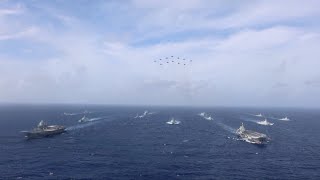 Chinese navy conducts first dual aircraft carrier formation exercise [upl. by English919]