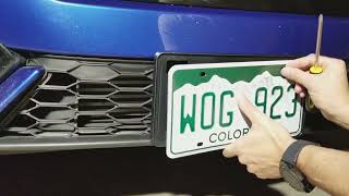 2017 18 Civic Hatchback Front License Plate Installation No Drilling Required [upl. by Felicidad]