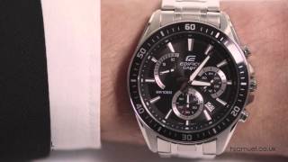 Casio Edifice Mens Black Dial Stainless Steel Watch EFR552D1AVUEF [upl. by Annelise]