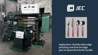 How is the double table edge polishing machine working for edge of cutlery spoonforkknife handle [upl. by Aisanahta]